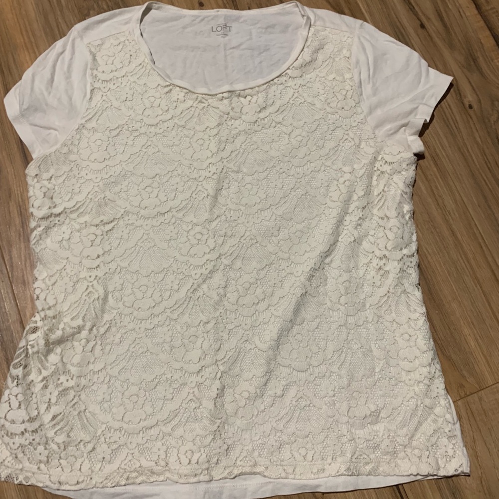 ✌🏽The Loft Size XL Lace front ivory top